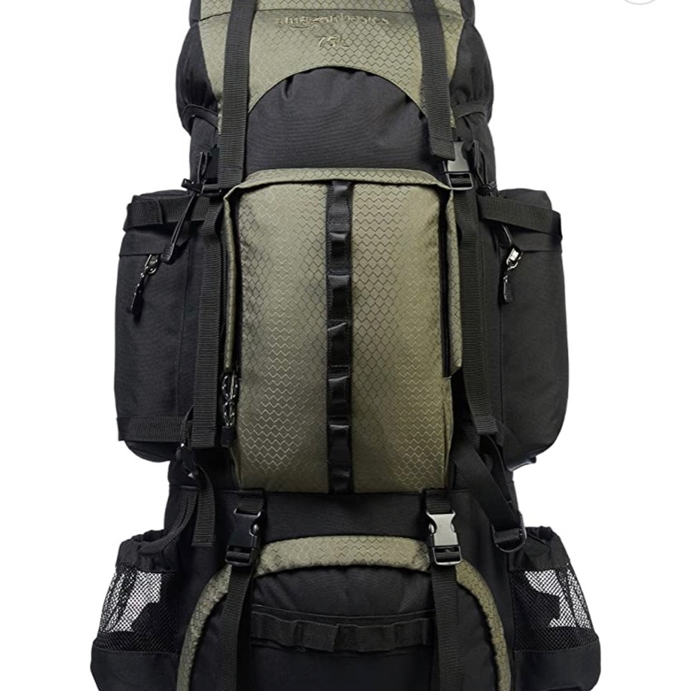 Amazon Basics Internal Frame Hiking Backpack with Rainfly Going Cheap.